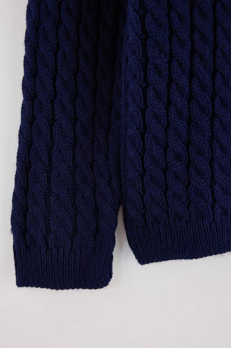 TRENDYOLKIDS Mädchen Dunkelblau Zopfmuster Lang, Regular Fit Cardigans - Image 5