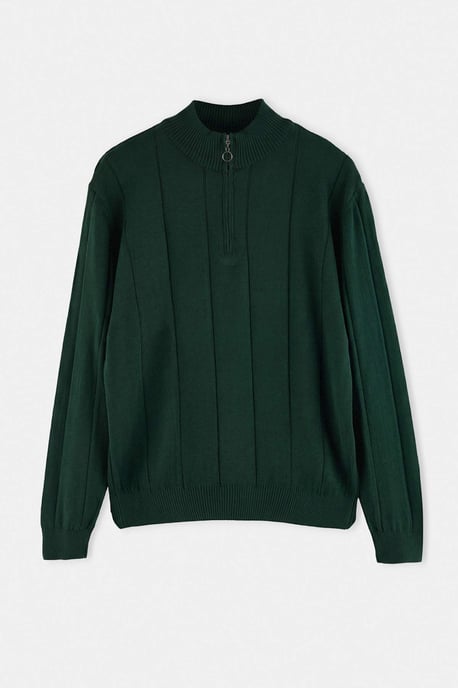 TRENDYOL MAN Herren Khaki Gestreift Lang, Regular Fit Pullover - Image 4