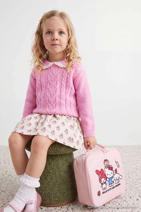 TRENDYOLKIDS Mädchen Rosa Einfarbig Lang, Regular Fit Pullover - Image 2
