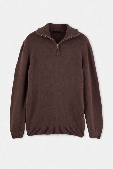 TRENDYOL MAN Herren Braun Einfarbig Lang, Regular Fit Pullover - Image 1