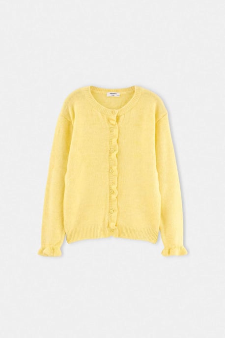 TRENDYOLKIDS Mädchen Gelb Einfarbig Lang, Tailliert Cardigans - Image 5