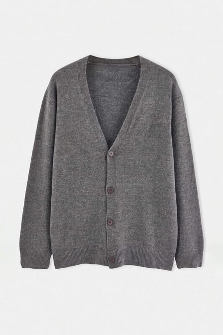 TRENDYOL MAN Herren Grau Einfarbig Lang, Regular Fit Cardigans - Image 1