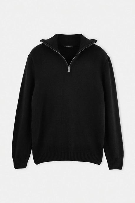 Trendyol Langärmliger Regular-Fit Pullover - Schwarz - Image 1