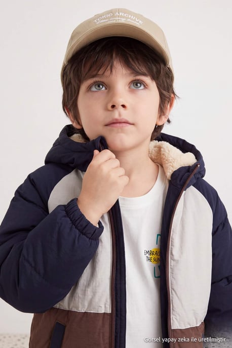 TRENDYOLKIDS Jungen Mehrfarbig Colorblock Regular Fit Winter- Jacken - Image 4