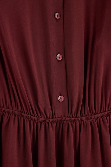 Trendyol Curve Damen Lila Einfarbig Kurz / Mini 3/4-Ärmel Skater Große Größen Kleid - Image 3