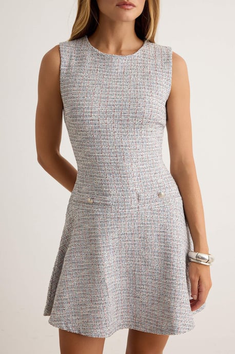 Trendyol Kurzkleid A-Linie, ärmellos - Gold/Grau - Image 2