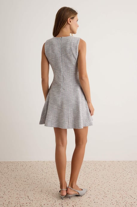 Trendyol Kurzkleid A-Linie, ärmellos - Gold/Grau - Image 3