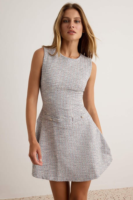 Trendyol Kurzkleid A-Linie, ärmellos - Gold/Grau - Image 4