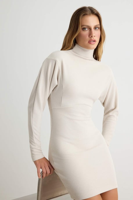 Trendyol Damen kurzes/mini bodycon-kleid - Wollweiß - Image 4