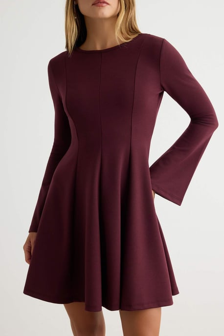 TRENDYOLMİLLA Damen Lila Einfarbig Kurz / Mini Lang Skater Kleider - Image 2