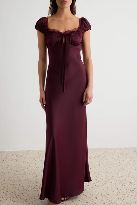 TRENDYOLMİLLA Damen Lila Einfarbig Maxi Kurz Meerjungfrau-Schnitt Abend- Abschlussball- Kleid - Image 2