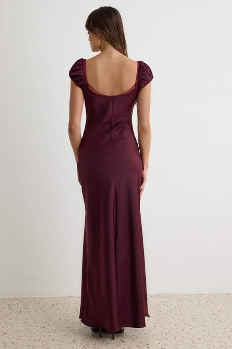 TRENDYOLMİLLA Damen Lila Einfarbig Maxi Kurz Meerjungfrau-Schnitt Abend- Abschlussball- Kleid - Image 3