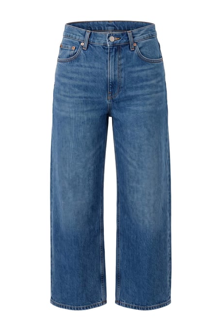 TRENDYOLMİLLA Damen Blau Einfarbig Barrel-Leg Normale Taille Jeans - Image 1