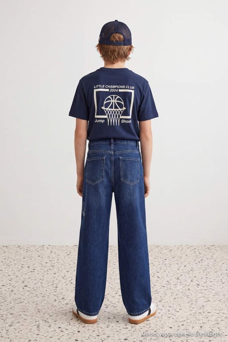 TRENDYOLKIDS Jungen Blau Einfarbig Normale Taille Jeans - Image 2