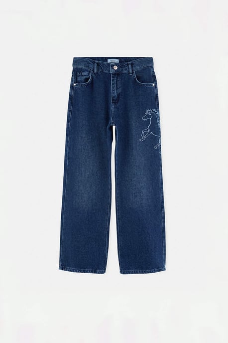 TRENDYOLKIDS Jungen Blau Einfarbig Normale Taille Jeans - Image 3