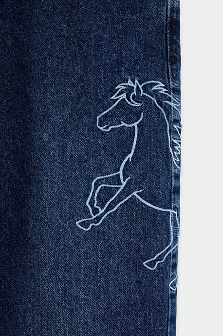 TRENDYOLKIDS Jungen Blau Einfarbig Normale Taille Jeans - Image 4