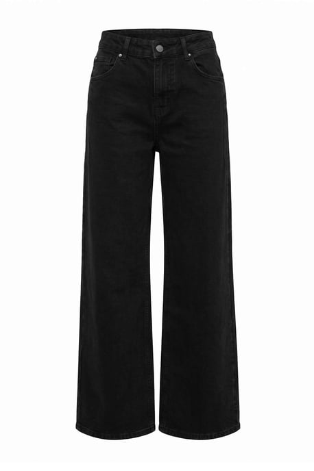 Trendyol Damenjeans mit normaler Taille, gerade Passform - Schwarz - Image 1