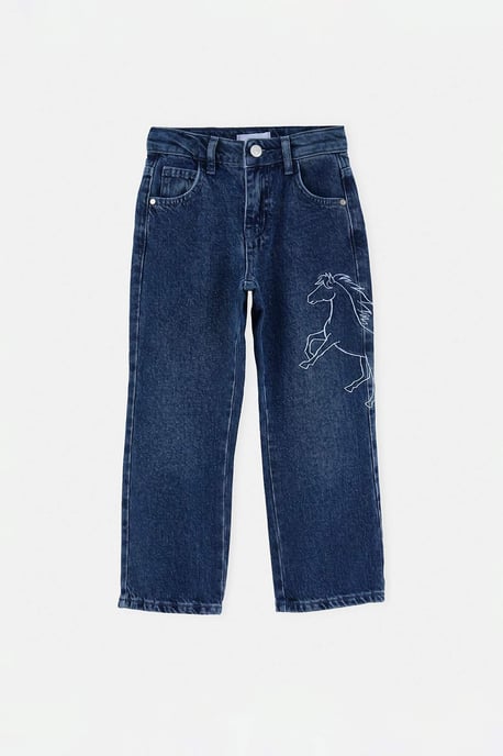 TRENDYOLKIDS Jungen Blau Einfarbig Normale Taille Jeans - Image 5