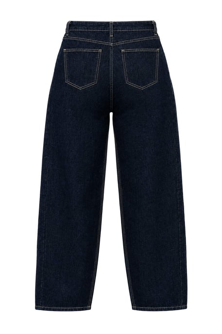 TRENDYOLMİLLA Damen Blau Einfarbig Barrel-Leg Normale Taille Jeans - Image 2