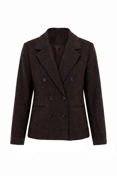Trendyol Damen einreihiger Blazer, lang, regular fit - Dunkelbraun - Image 1