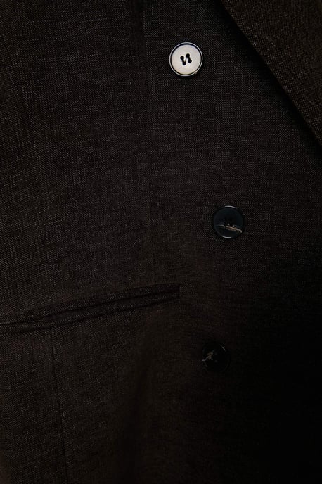 Trendyol Damen einreihiger Blazer, lang, regular fit - Dunkelbraun - Image 3