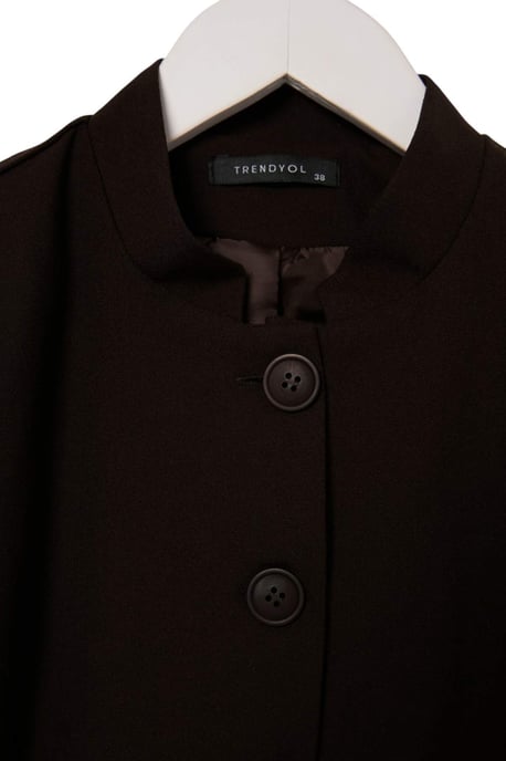 Trendyol TRENDYOLMİLLA taillierter Longblazer, einfarbig - Dunkelbraun - Image 3