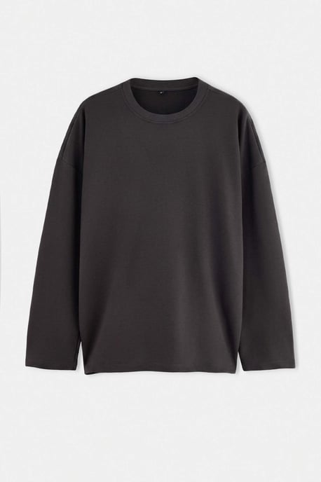 TRENDYOL MAN Herren Grau Einfarbig Lang, Oversize Große Größen Sweatshirts - Image 3