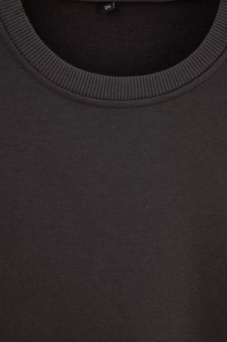 TRENDYOL MAN Herren Grau Einfarbig Lang, Oversize Große Größen Sweatshirts - Image 4