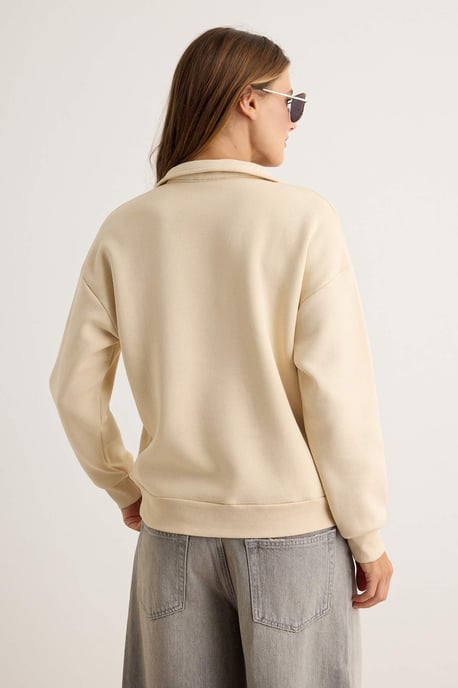 TRENDYOLMİLLA Damen Grau Einfarbig Lang, Oversize Sweatshirts - Image 3