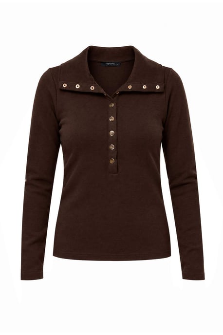 TRENDYOLMİLLA Damen Braun Bestickt Lang, Regular Fit Sweatshirts - Image 1