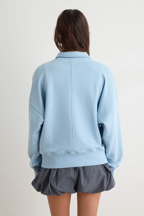 TRENDYOLMİLLA Damen Dunkelblau Einfarbig Lang, Oversize Sweatshirts - Image 3