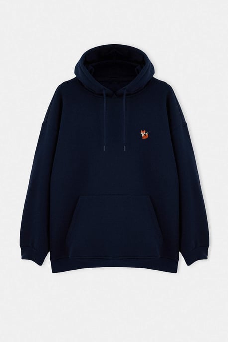 TRENDYOL MAN Herren Dunkelblau Einfarbig Lang, Oversize Große Größen Sweatshirts - Image 1