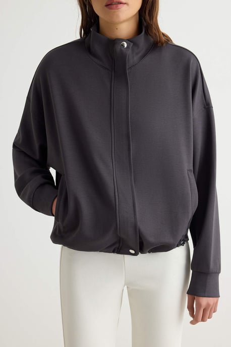 TRENDYOLMİLLA Damen Grau Einfarbig Lang, Oversize Sweatshirts - Image 2