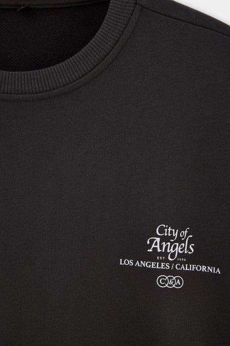 TRENDYOL MAN Herren Grau Mit Slogan Lang, Oversize Sweatshirts - Image 3