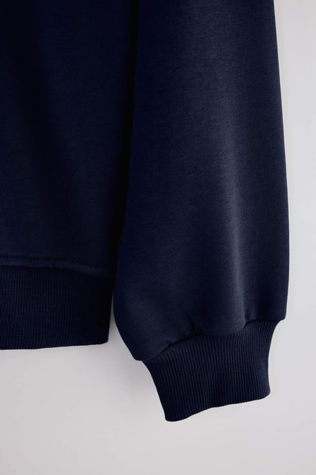 TRENDYOL MAN Herren Dunkelblau Bestickt Lang, Oversize Sweatshirts - Image 2
