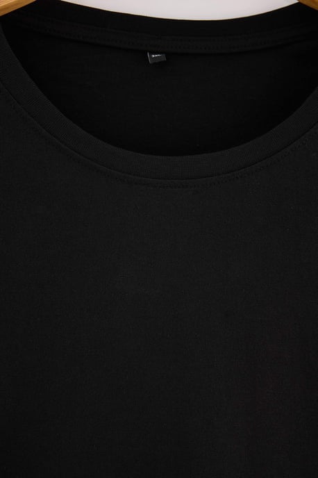 Trendyol Herren-T-Shirt, lang, regular fit, große Größen - Schwarz - Image 4