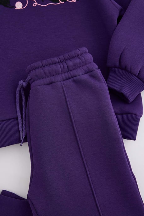 TRENDYOLKIDS Mädchen Lila Einfarbig Lang, Regular Fit Zweiteilig Sets - Image 5