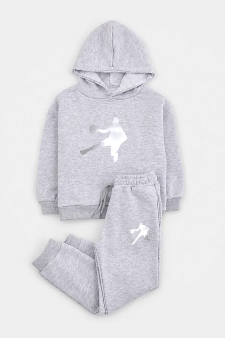 TRENDYOLKIDS Jungen Grau Einfarbig Lang, Regular Fit Zweiteilig Sets - Image 5