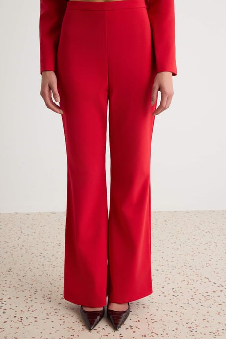 TRENDYOLMİLLA Damen Rot Einfarbig Lang, Tailliert Zweiteilig Sets - Image 3
