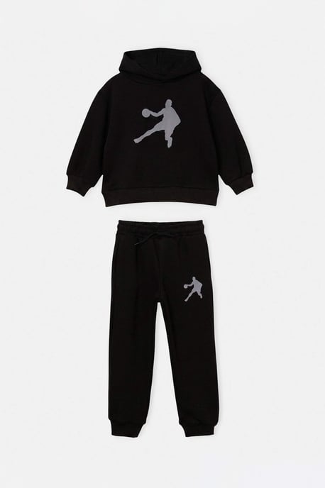TRENDYOLKIDS Jungen Schwarz Einfarbig Lang, Regular Fit Zweiteilig Sets - Image 5
