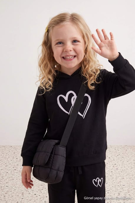 TRENDYOLKIDS Mädchen Schwarz Einfarbig Lang, Regular Fit Zweiteilig Sets - Image 3