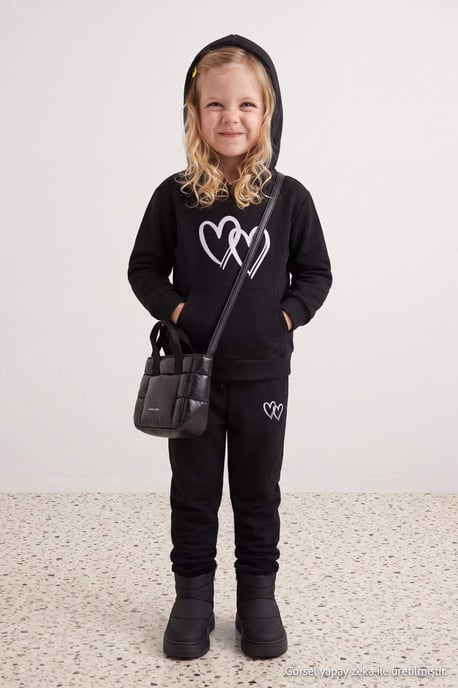 TRENDYOLKIDS Mädchen Schwarz Einfarbig Lang, Regular Fit Zweiteilig Sets - Image 6