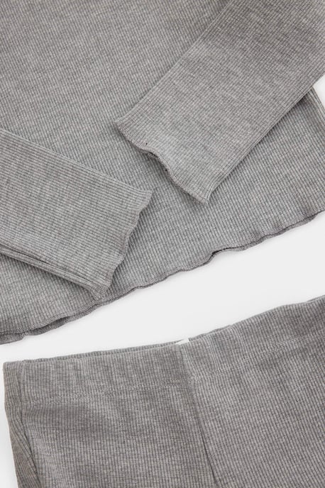 TRENDYOLKIDS Mädchen Grau Einfarbig Lang, Regular Fit Zweiteilig Sets - Image 2