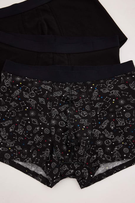 TRENDYOL MAN Herren 3er Pack Schwarz Galaxie-Print Boxer Shorts - Image 2