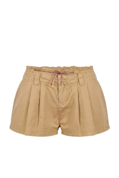 TRENDYOLMİLLA Damen Beige Einfarbig Weites Bein Normale Taille Shorts Bermudashorts - Image 4