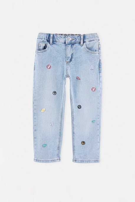 TRENDYOLKIDS Jungen Dunkelblau Einfarbig Normale Taille Jeans - Image 3