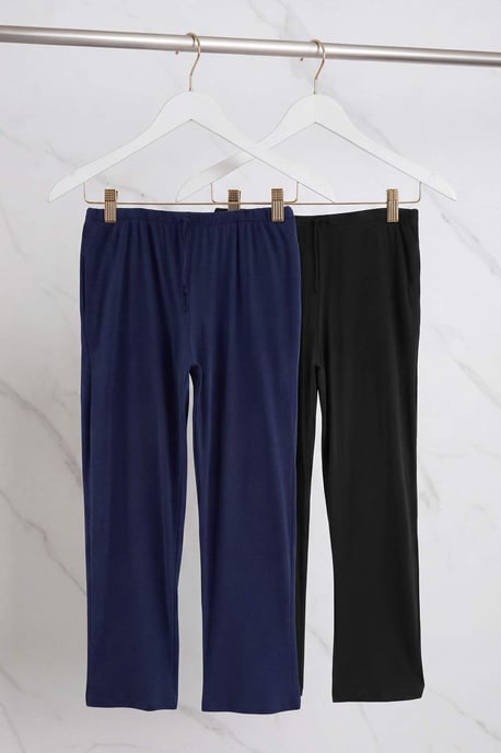 TRENDYOL MAN Herren Schwarz Einfarbig Normale Taille Große Größen Pyjama- Unterteile - Image 4