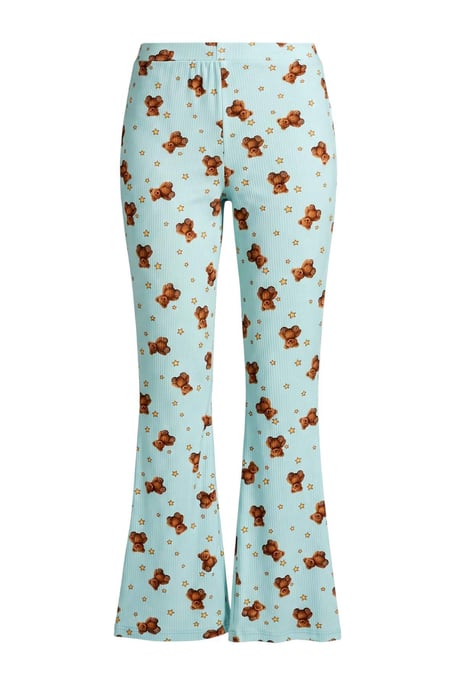 TRENDYOLMİLLA Damen Grau Animal-Print Ausgestellt Normale Taille Pyjama- Unterteile - Image 2
