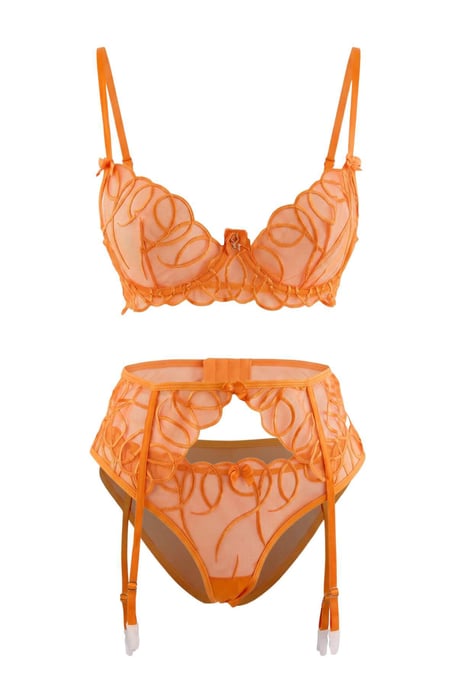 TRENDYOLMİLLA Damen 3er Pack Orange Einfarbig Ungepolstert Unterwäsche Sets - Image 4