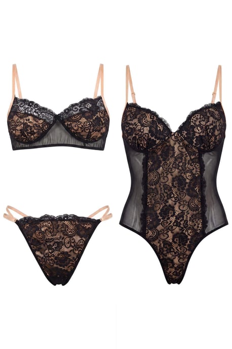 TRENDYOLMİLLA Damen 3er Pack Schwarz Einfarbig Ungepolstert Unterwäsche Sets - Image 4